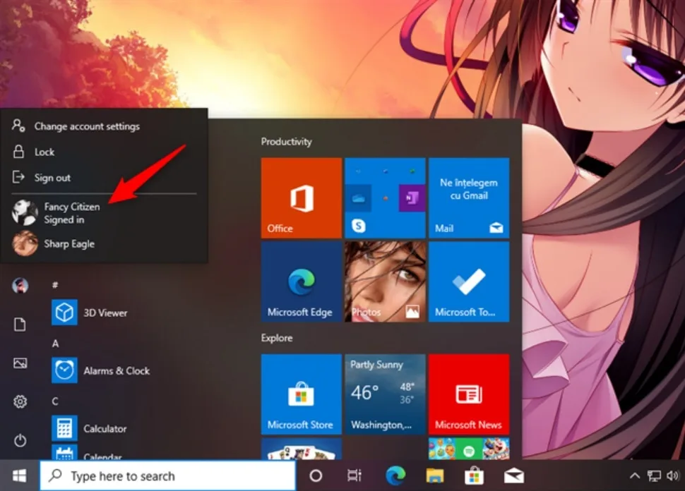 Как переключить пользователя в Windows 10