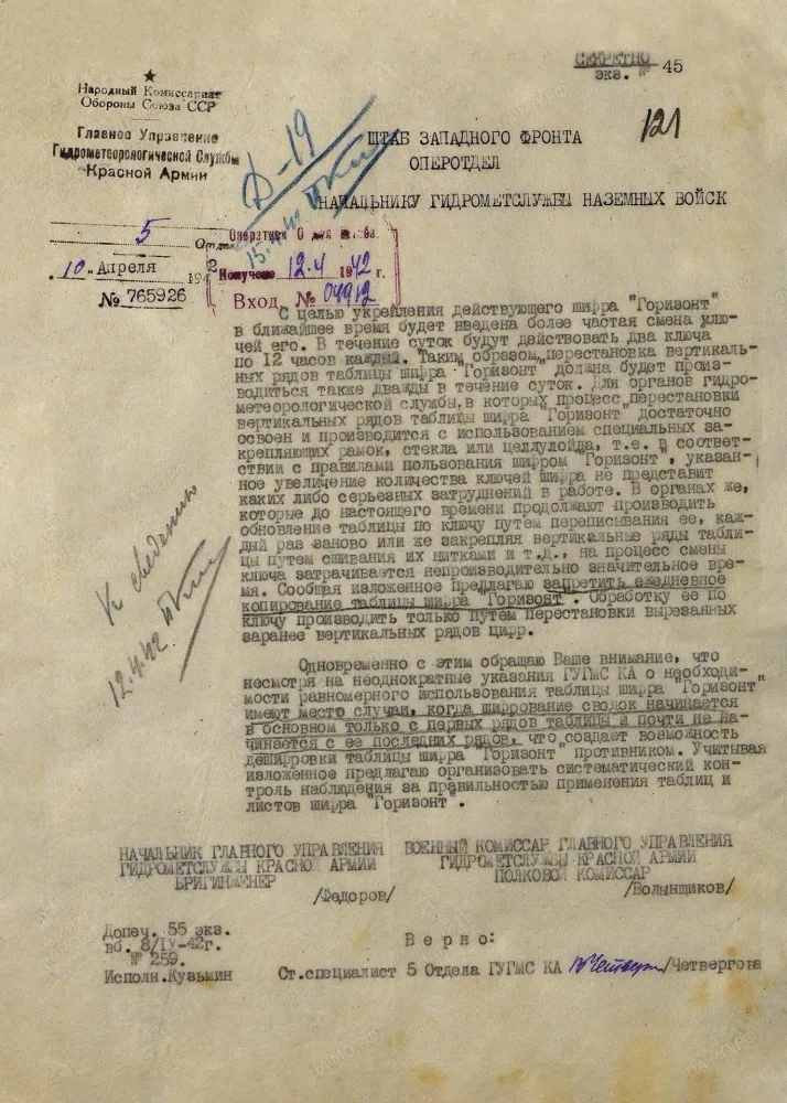 Криптографический фронт в документах времён ВОВ
